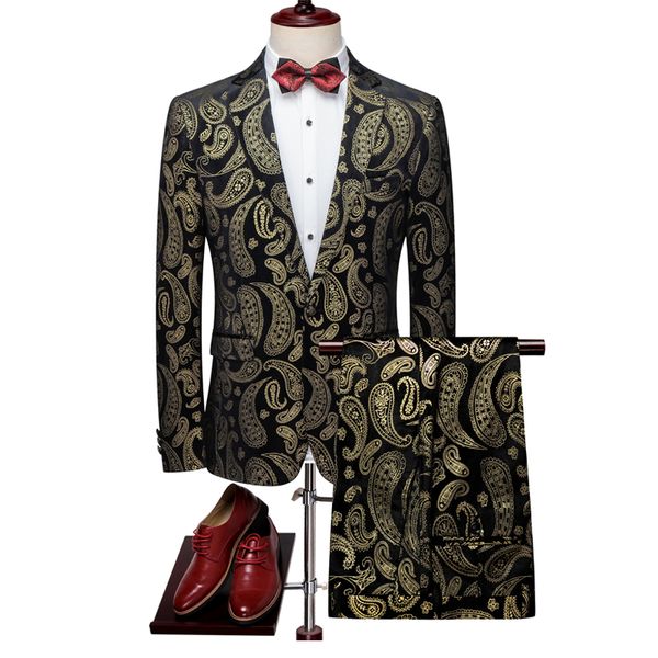 black gold men suits for wedding bridegroom 2 piece fashion printed large size 4xl 5xl slim fit vintage suit male jacket + pant, White;black
black gold men suits for wedding bridegroom 2 piece fashion printed large size 4xl 5xl slim fit vintage suit male jacket + pant, White;black