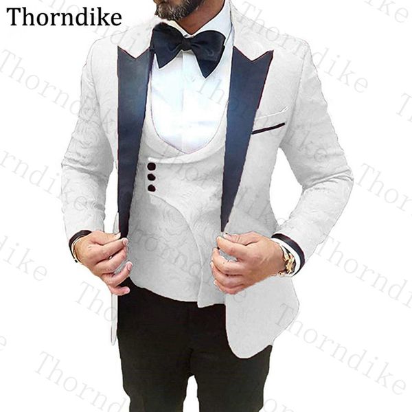 thorndike latest designs business party suits men 2020 formal groom patter white suit slim fit jacquard banquet tuxedo for men, White;black
thorndike latest designs business party suits men 2020 formal groom patter white suit slim fit jacquard banquet tuxedo for men, White;black