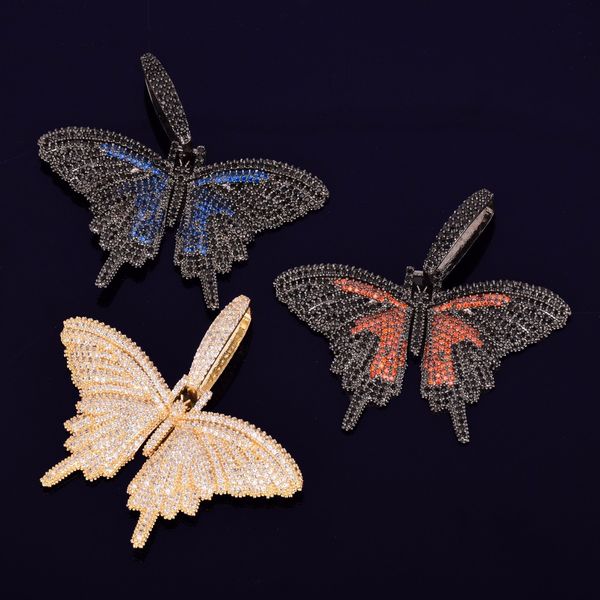 new men's butterfly pendant necklace brass material ice out cz stones gold women's necklace rock street hip hop jewelry five color, Silver
new men's butterfly pendant necklace brass material ice out cz stones gold women's necklace rock street hip hop jewelry five color, Silver