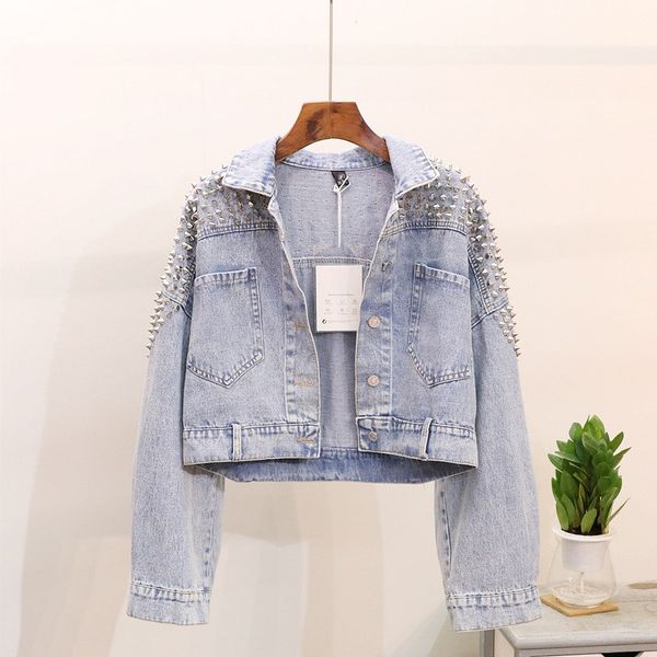 2019 outwear spring rivet denim jacket solid women coat casual short jean jacket, Black;brown
2019 outwear spring rivet denim jacket solid women coat casual short jean jacket, Black;brown
