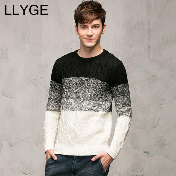 llyge men o-neck patchwork thick sweater 2018 autumn winter long sleeve warm knitted pullover men slim casual sweaters knitwear, White;black
llyge men o-neck patchwork thick sweater 2018 autumn winter long sleeve warm knitted pullover men slim casual sweaters knitwear, White;black