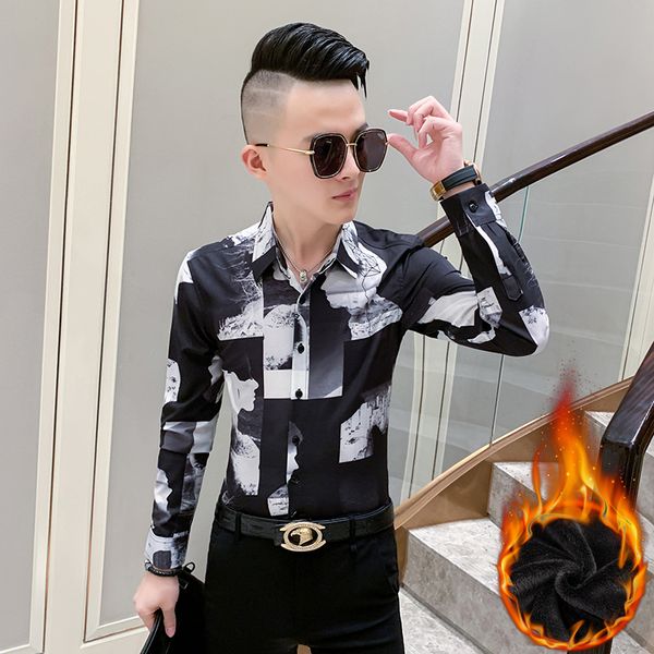 fashion 2019 men dress shirt autumn winter thick warm mens shirts long sleeve all match slim fit streetwear casual blouse homme, White;black
fashion 2019 men dress shirt autumn winter thick warm mens shirts long sleeve all match slim fit streetwear casual blouse homme, White;black