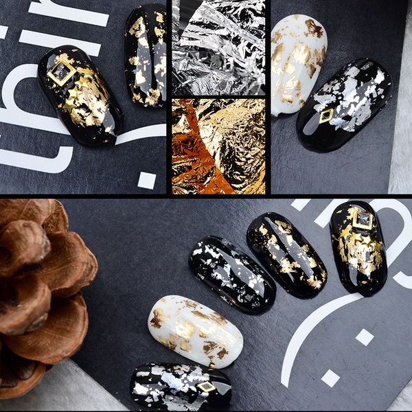 1box gold silver nail foil nail art decorations stickers irregular foils sticker paper 3d glitter flakes diy banicure b, Black
1box gold silver nail foil nail art decorations stickers irregular foils sticker paper 3d glitter flakes diy banicure b, Black