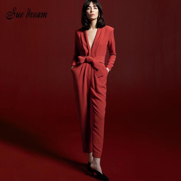 women's jumpsuits & rompers 2021 summer red deep v-neck belt pocket design jumpsuit bodycon celebrity club party, Black;white
women's jumpsuits & rompers 2021 summer red deep v-neck belt pocket design jumpsuit bodycon celebrity club party, Black;white