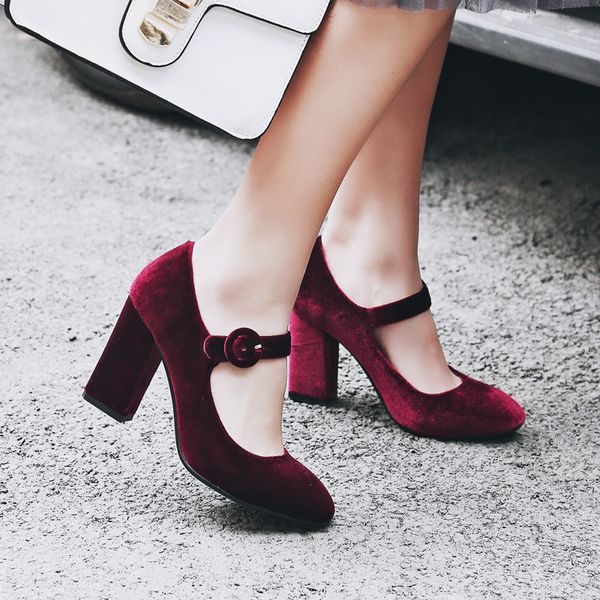 quality velvet women's heels pumps high heels mary jane shoes ladies ankle straps fashion party wedding green shoes woman, Black
quality velvet women's heels pumps high heels mary jane shoes ladies ankle straps fashion party wedding green shoes woman, Black