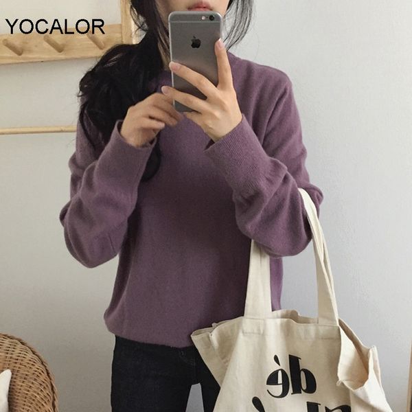 women's sweaters 2021 yocalor chic full sleeve solid o-neck women sweater spring autumn loose warm knitted pullovers female jumpers, White;black
women's sweaters 2021 yocalor chic full sleeve solid o-neck women sweater spring autumn loose warm knitted pullovers female jumpers, White;black