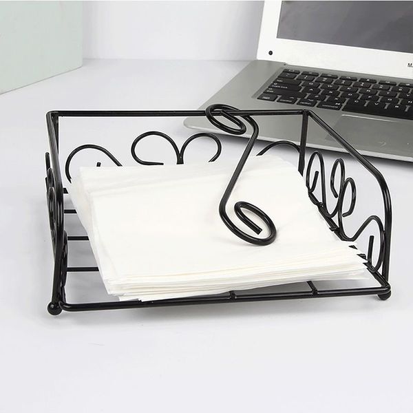 1pc european style napkin storage rack black metal flat napkin holder with pressure bar for fixed paper paper towel holder
1pc european style napkin storage rack black metal flat napkin holder with pressure bar for fixed paper paper towel holder