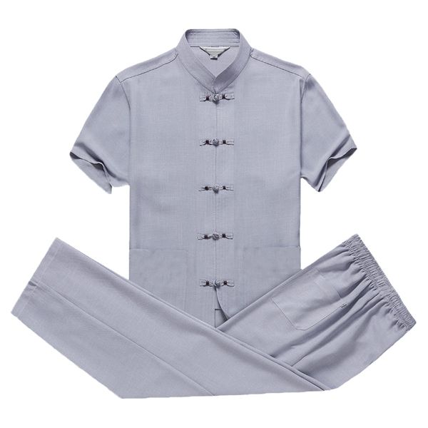 men cotton linen short sleeve shirt&pant chinese style solid mandarin collar tang suit loose tai chi set size -3xl, Gray
men cotton linen short sleeve shirt&pant chinese style solid mandarin collar tang suit loose tai chi set size -3xl, Gray