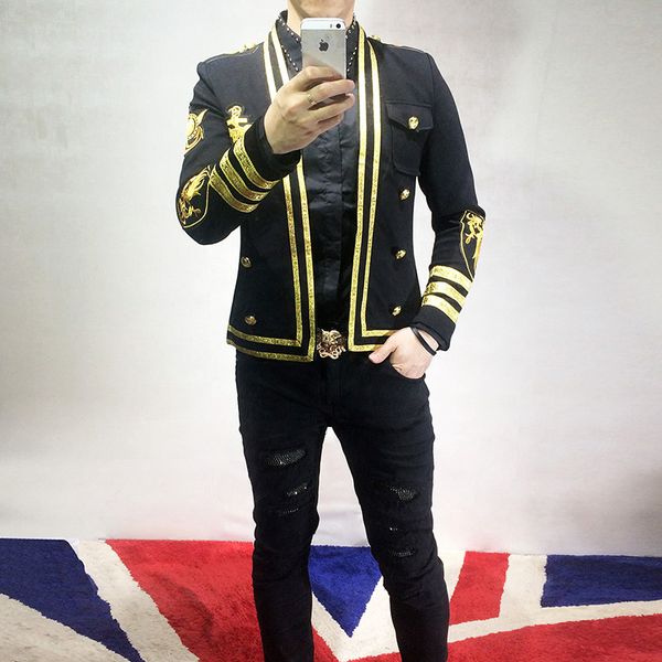 luxury mens marines style golden embroidery black event/stage performance short fashion jacket/studio/asia size, Black;brown
luxury mens marines style golden embroidery black event/stage performance short fashion jacket/studio/asia size, Black;brown