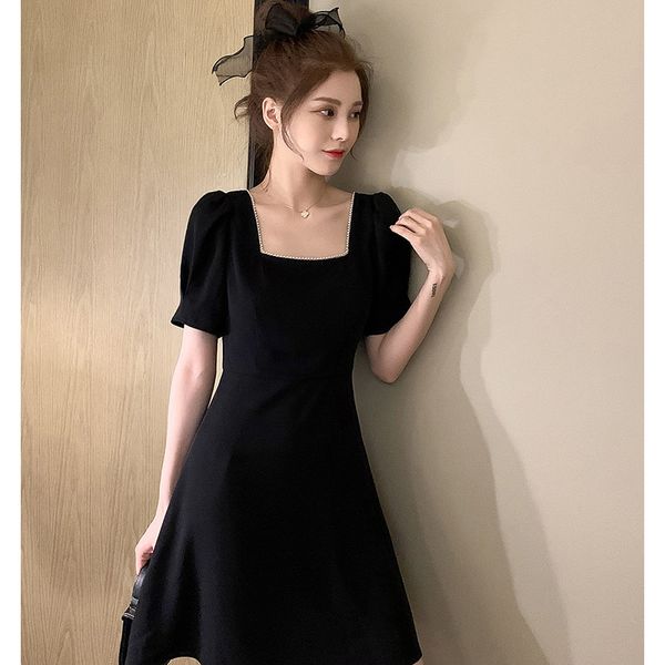 small retro square collar dress summer new woman flavor show thin show high temperament dating little black dress, Black;gray
small retro square collar dress summer new woman flavor show thin show high temperament dating little black dress, Black;gray
