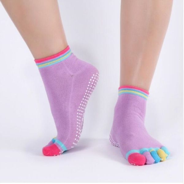 women sports colorful yoga socks fitness and pilates cotton socks rainbow workout anti slip toe breathable 4colors, Black
women sports colorful yoga socks fitness and pilates cotton socks rainbow workout anti slip toe breathable 4colors, Black