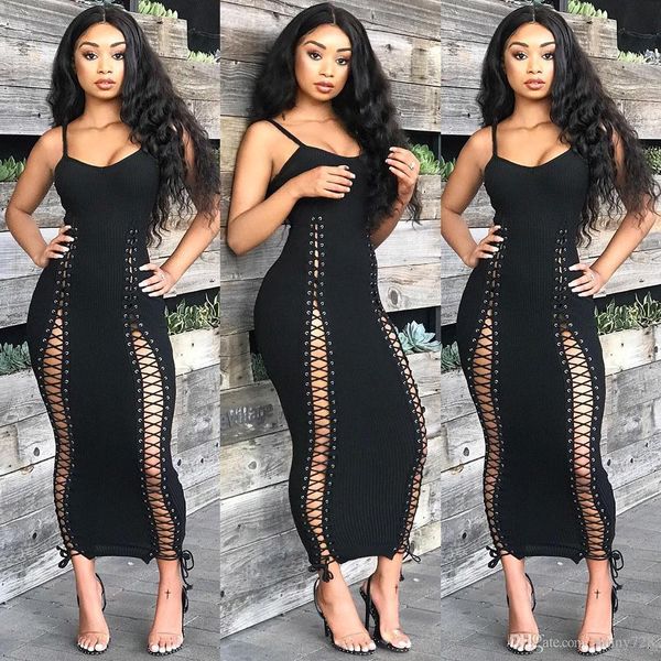 2019 new black lace up style women bandage dresses spaghetti v neck sleeveless sheath ankle length long party night out bodycon dress, White;black
2019 new black lace up style women bandage dresses spaghetti v neck sleeveless sheath ankle length long party night out bodycon dress, White;black