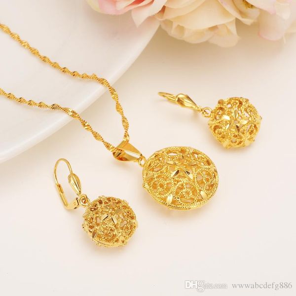 round ball hollow out pendant chain earrings sets jewelry 14 k real yellow fine surface gold gf bead necklaces women, Silver
round ball hollow out pendant chain earrings sets jewelry 14 k real yellow fine surface gold gf bead necklaces women, Silver