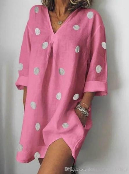 5xl womens summer v-neck dresses casual polka dot loose split dress fashion female apparel, Black;gray
5xl womens summer v-neck dresses casual polka dot loose split dress fashion female apparel, Black;gray