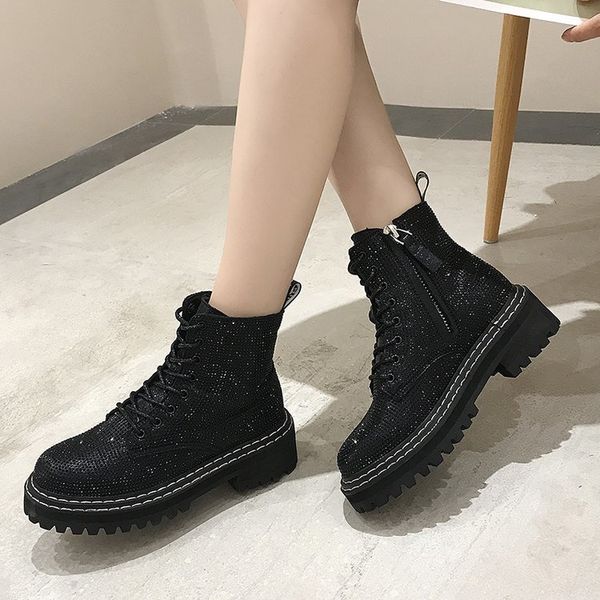 winter pumps dress martin boots platform fashion rhinestone lace up round toe mid heels snow botas women shoes mujer x963 mx200324, Black
winter pumps dress martin boots platform fashion rhinestone lace up round toe mid heels snow botas women shoes mujer x963 mx200324, Black