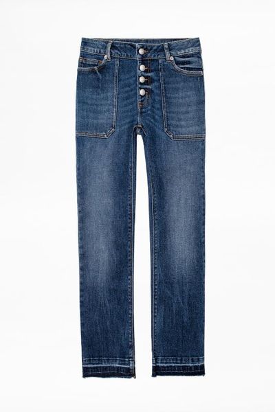 women pants 2019 early autumn new comfortable personality nine points jeans, Blue 
women pants 2019 early autumn new comfortable personality nine points jeans, Blue