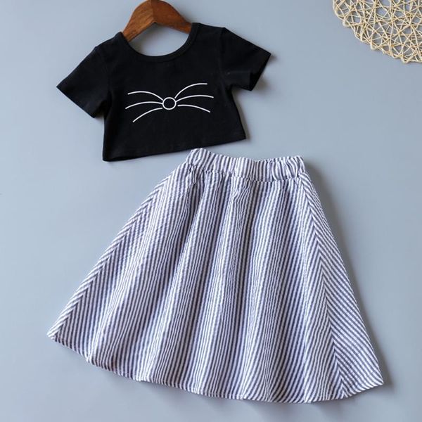 summer toddler baby kids girls clothes cat t-shirt striped dress skirt casual set outfits set girl clothes kids w10, White
summer toddler baby kids girls clothes cat t-shirt striped dress skirt casual set outfits set girl clothes kids w10, White