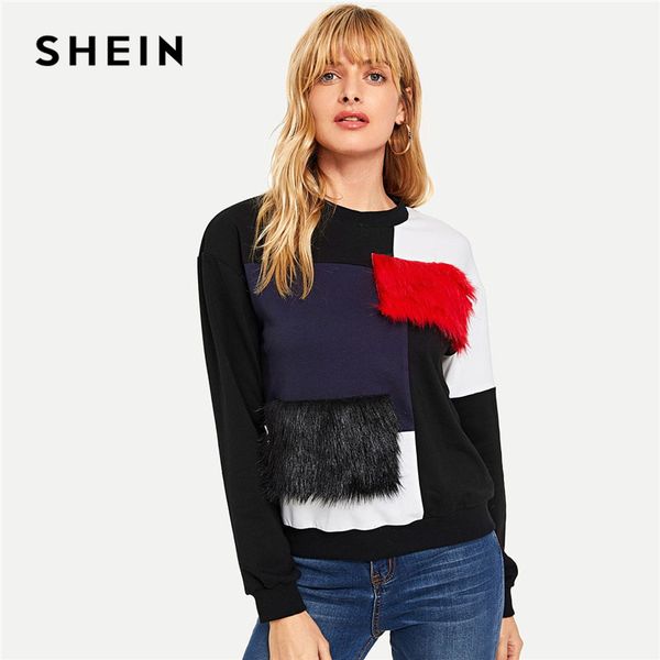 shein multicolor cut and sew faux fur sweatshirt patchwork round neck long sleeve sweatshirts women autumn pullovers sweatshirt, Black
shein multicolor cut and sew faux fur sweatshirt patchwork round neck long sleeve sweatshirts women autumn pullovers sweatshirt, Black