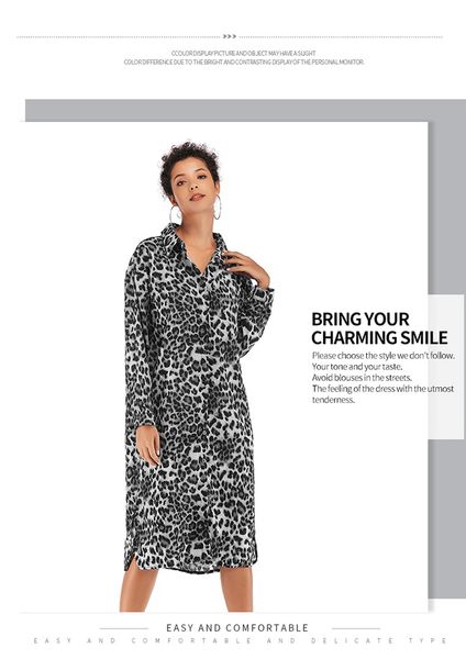 2019 new style women leopard print dress lady elegant ruffles long shirts for spring autumn, Black;gray
2019 new style women leopard print dress lady elegant ruffles long shirts for spring autumn, Black;gray