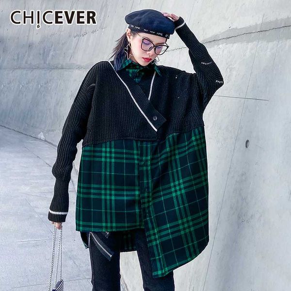 chicever patchwork plaid hit color shirt women v neck long sleeve oversized loose blouse female 2020 spring fashion new clothes, White
chicever patchwork plaid hit color shirt women v neck long sleeve oversized loose blouse female 2020 spring fashion new clothes, White