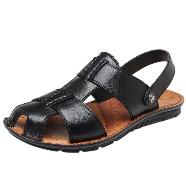 round head men sandals 2020 leather summer retro fashion fashion men's summer casual hollow breathable sandals casual shoes, Black
round head men sandals 2020 leather summer retro fashion fashion men's summer casual hollow breathable sandals casual shoes, Black