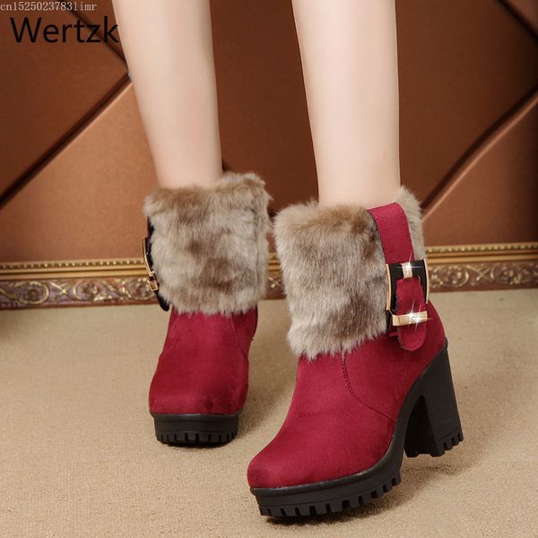 square heel women winter shoes classic buckle warm fur snow ladies boots high heels black platform ankle boots women botas a926
square heel women winter shoes classic buckle warm fur snow ladies boots high heels black platform ankle boots women botas a926