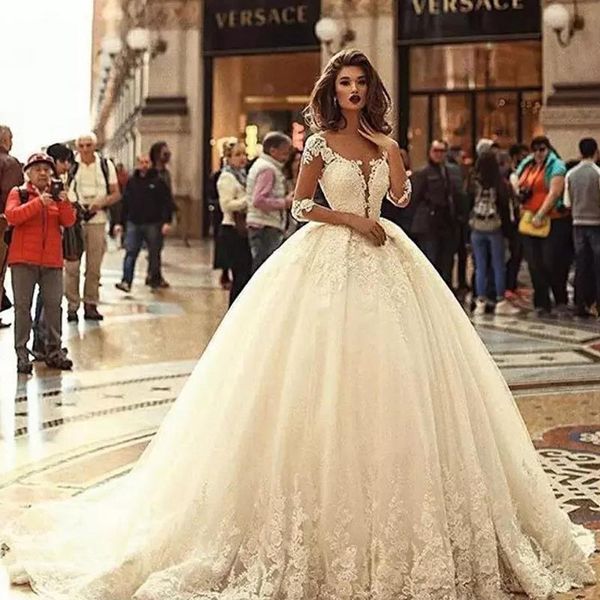 half sleeves lace appliques ball gown wedding dresses 2020 modest sheer pleated bridal gowns formal garden spring robe de mariee customized, White
half sleeves lace appliques ball gown wedding dresses 2020 modest sheer pleated bridal gowns formal garden spring robe de mariee customized, White