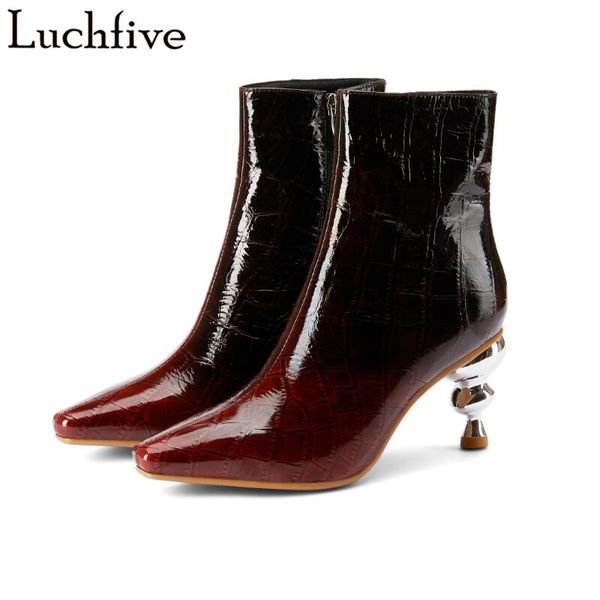 abnormal heels women boots genuine leather pointy toe ankle boots for women zipper wine red shoes woman winter short, Black
abnormal heels women boots genuine leather pointy toe ankle boots for women zipper wine red shoes woman winter short, Black