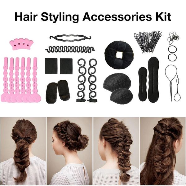 hair styling accessories kit hair braiding tool braiding tools haircut clamp weaving twist braid for styles, Brown 
hair styling accessories kit hair braiding tool braiding tools haircut clamp weaving twist braid for styles, Brown