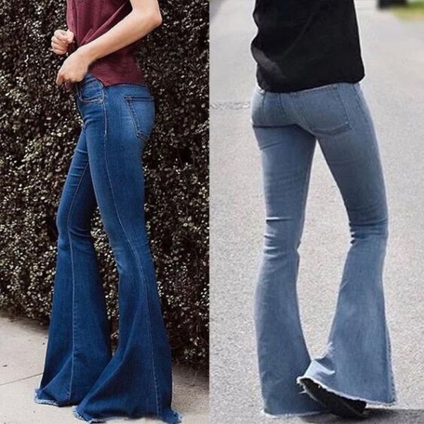 high waist jeans women slim flared pants trousers fashion brand ladies fringed denim skinny cropped pants mid waist jeans, Blue
high waist jeans women slim flared pants trousers fashion brand ladies fringed denim skinny cropped pants mid waist jeans, Blue