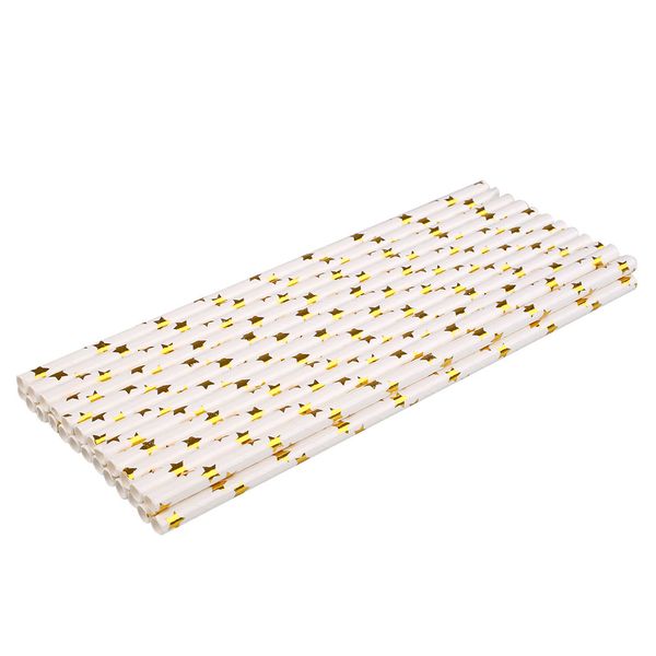 25pcs golden drinking straws tubularis party supplies cocktail drinking