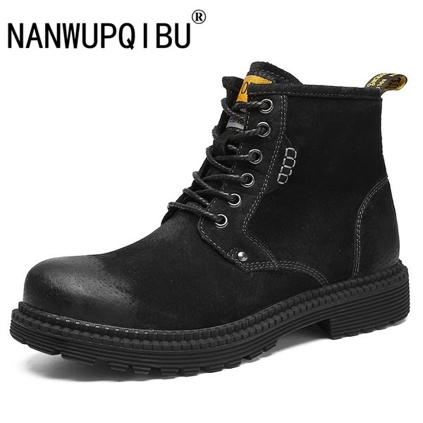 men shoes autumn winter motorcycle men boots high cut lace up warm big scalp casual shoes fashion boots, Black
men shoes autumn winter motorcycle men boots high cut lace up warm big scalp casual shoes fashion boots, Black