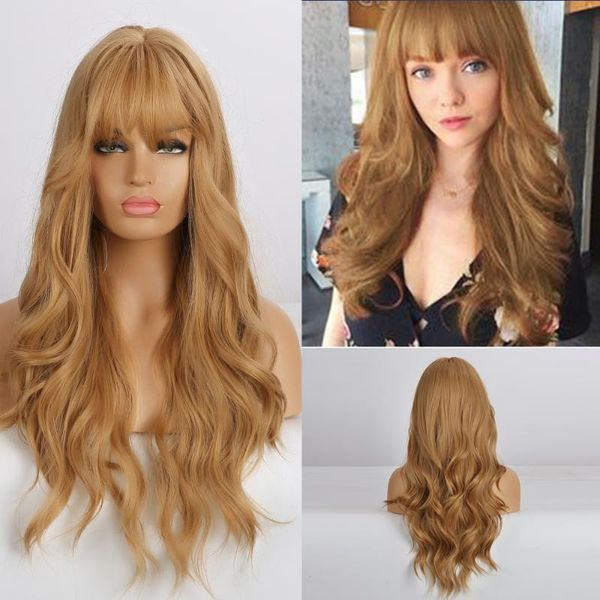 easihair blonde wavy long synthetic wigs for women wigs with bangs body wave natural hair heat resistant cosplay, Black
easihair blonde wavy long synthetic wigs for women wigs with bangs body wave natural hair heat resistant cosplay, Black
