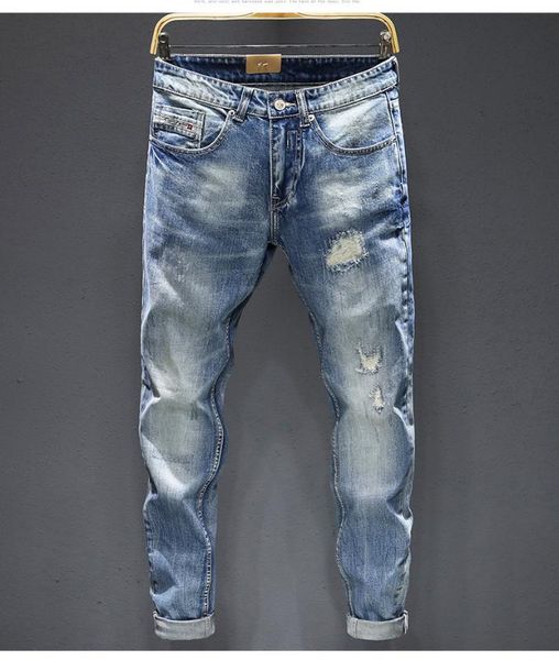 men's jeans ah0243 fashion 2021 runway luxury european design party style clothing, Blue
men's jeans ah0243 fashion 2021 runway luxury european design party style clothing, Blue
