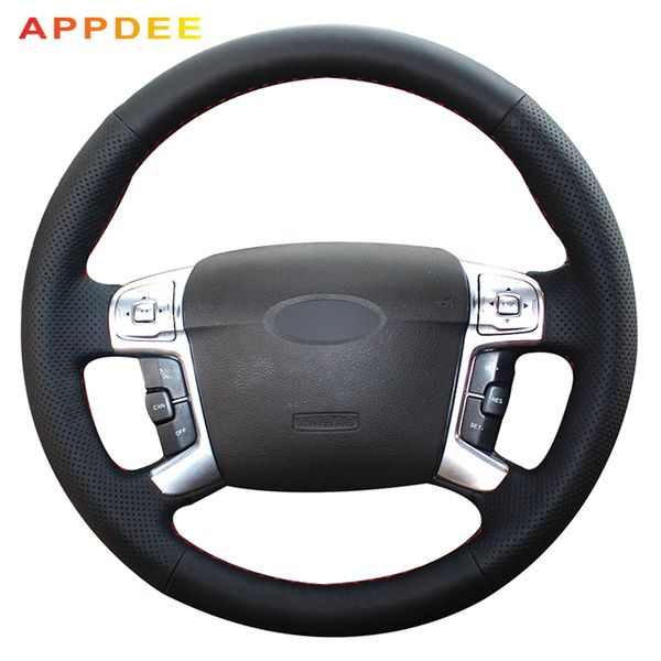 appdee hand-stitched black leather car steering wheel cover for mondeo 2007-2012 4
appdee hand-stitched black leather car steering wheel cover for mondeo 2007-2012 4