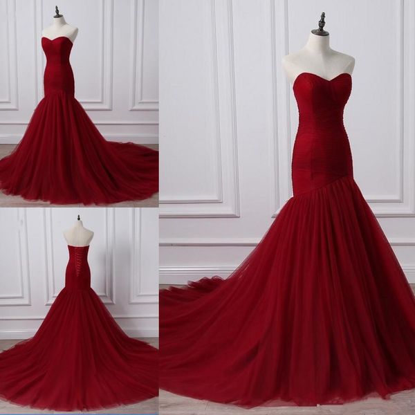 2019 elegant burgundy sweetheart mermaid prom dresses strapless sleeveless plus size floor length lace up evening dresses custom made, Black
2019 elegant burgundy sweetheart mermaid prom dresses strapless sleeveless plus size floor length lace up evening dresses custom made, Black