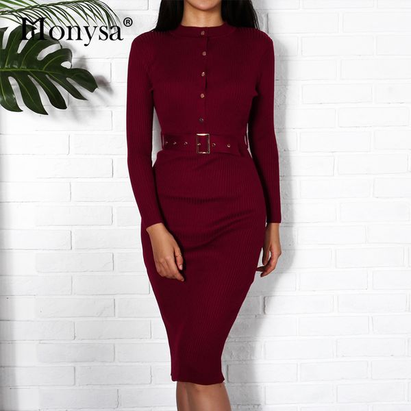 women midi sweater dress autumn winter 2019 new fashion button long sleeve pencil dress knitted women bodycon dress black red, Black;pink
women midi sweater dress autumn winter 2019 new fashion button long sleeve pencil dress knitted women bodycon dress black red, Black;pink