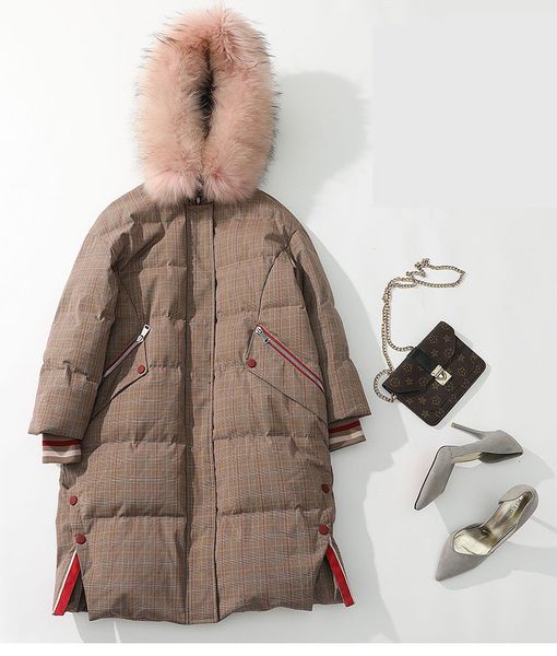 thin plaid down jacket with large woollen collar for women 2018 new korean version of medium and long thickened winter coat, Black
thin plaid down jacket with large woollen collar for women 2018 new korean version of medium and long thickened winter coat, Black