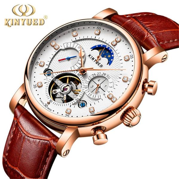 kinyued 2019 new design genuine leather diamond display tourbillion automatic mechanical watch mens watches top, Slivery;brown
kinyued 2019 new design genuine leather diamond display tourbillion automatic mechanical watch mens watches top, Slivery;brown
