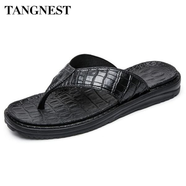 tangnest new 2017 men beach slippers fashion pu leather men's sandals summer flip flops man casual non-slip flat shoes xmt219, Black
tangnest new 2017 men beach slippers fashion pu leather men's sandals summer flip flops man casual non-slip flat shoes xmt219, Black