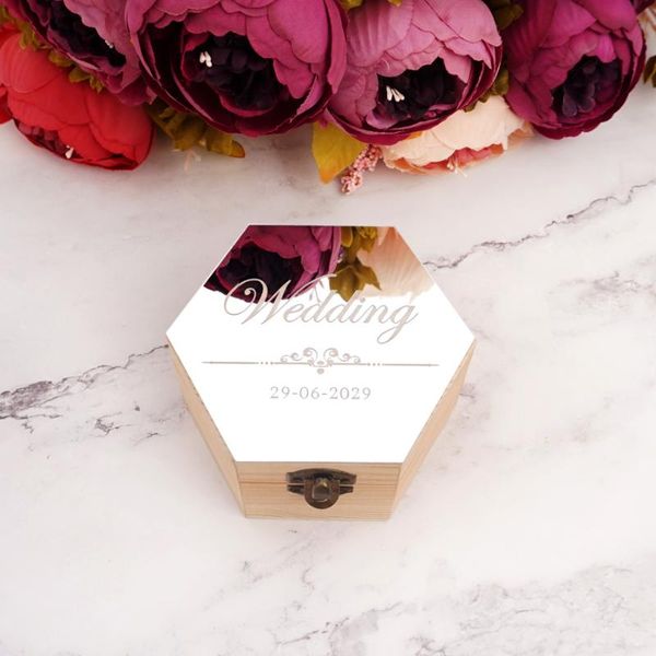 wedding party custom acrylic mirror cover hexagon wooden candy box personalized anniversary gift box holder with buckle
wedding party custom acrylic mirror cover hexagon wooden candy box personalized anniversary gift box holder with buckle