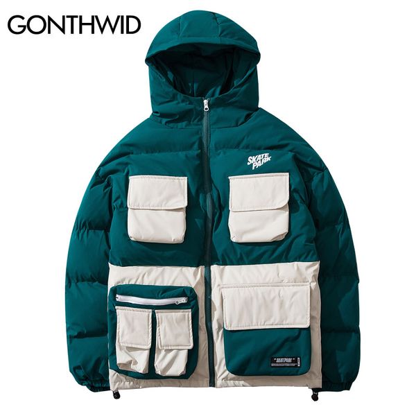 gonthwid mulit pockets color block patchwork hooded parkas streetwear harajuku hip hop casual cotton padded thick jackets coats, Black
gonthwid mulit pockets color block patchwork hooded parkas streetwear harajuku hip hop casual cotton padded thick jackets coats, Black