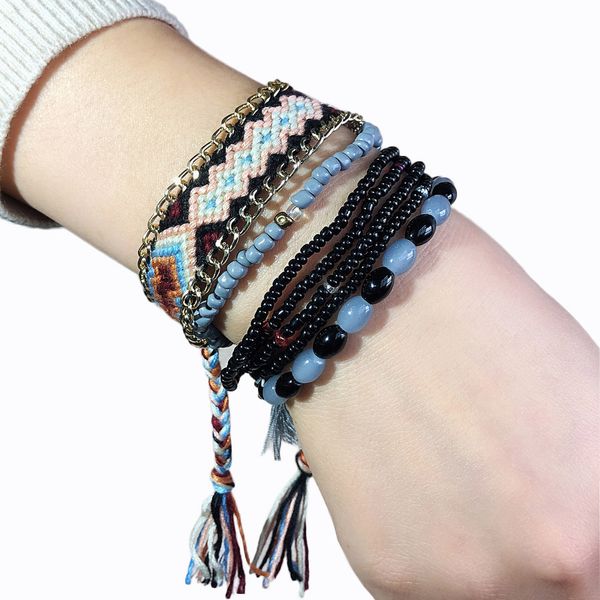 chain braided rope bracelet beach bohemian national style friendship bracelet, Golden;silver
chain braided rope bracelet beach bohemian national style friendship bracelet, Golden;silver