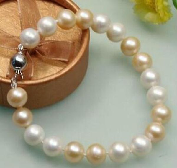 fast new real fine pearl jewelry natural 10-11mm south sea pink white pearl bracelet 7.5"-8" 14k, Black
fast new real fine pearl jewelry natural 10-11mm south sea pink white pearl bracelet 7.5"-8" 14k, Black