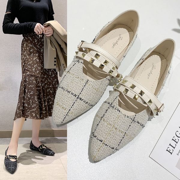 mixed colors low heels shoes woman 2020 rivets studs female footwear elegant pointed toe all-match casual sneaker designer, Black
mixed colors low heels shoes woman 2020 rivets studs female footwear elegant pointed toe all-match casual sneaker designer, Black