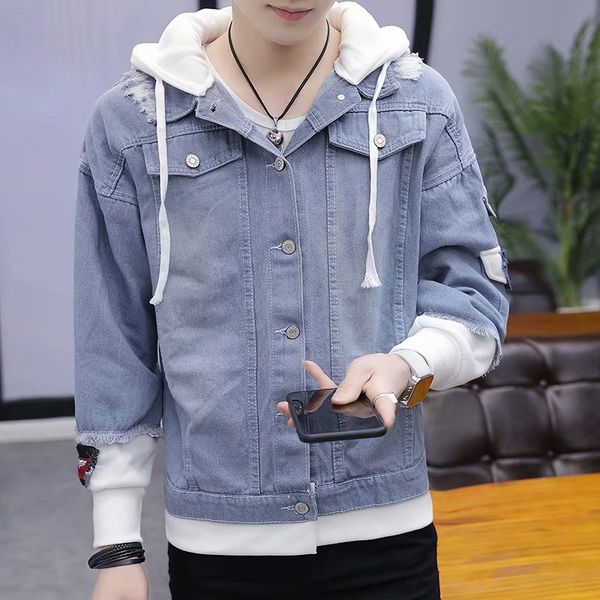 2020 autumn & winter new style men's denim coat loose-fit korean-style men's wear handsome jacket mock two-piece gown clothes, Black;brown
2020 autumn & winter new style men's denim coat loose-fit korean-style men's wear handsome jacket mock two-piece gown clothes, Black;brown