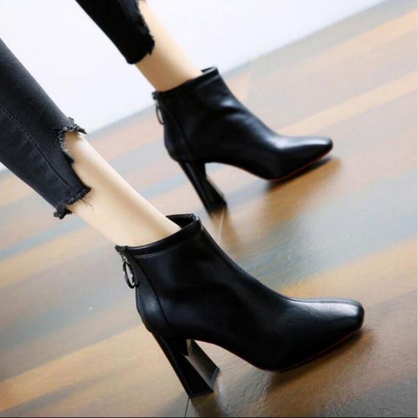 thick heel short boots women high-heeled boots ankle square toes winter shoes pu leather 2019 new back zip black beige
thick heel short boots women high-heeled boots ankle square toes winter shoes pu leather 2019 new back zip black beige