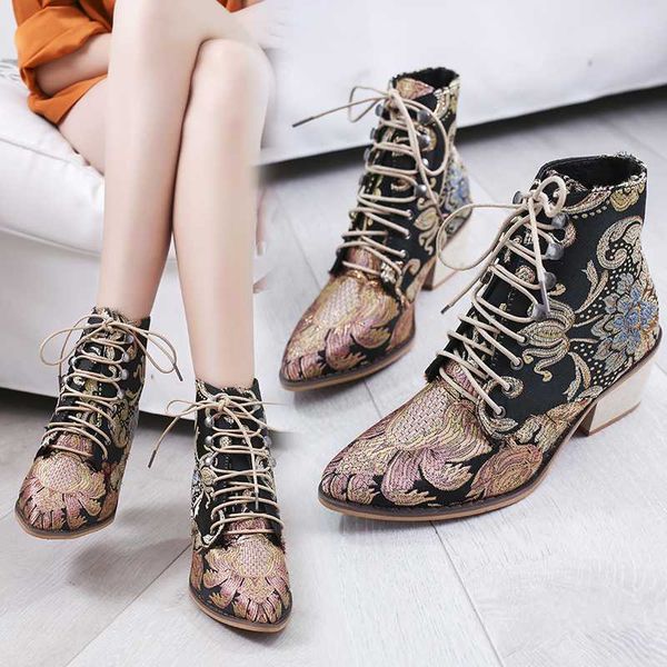 dihope 2020 elegants lace up ankle boots spring women embroidery flower short boots female chunky botas mujer, Black
dihope 2020 elegants lace up ankle boots spring women embroidery flower short boots female chunky botas mujer, Black