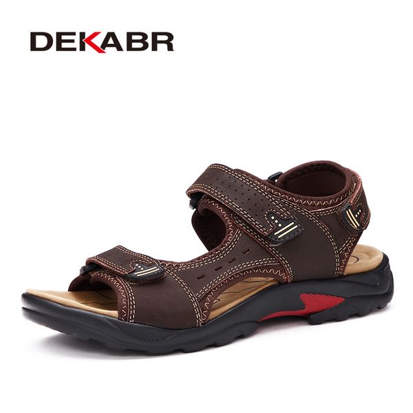 dekabr summer big size men's sandals british fashion genuine leather beach shoes mens casual massage non-slip slippers flats y200702, Black
dekabr summer big size men's sandals british fashion genuine leather beach shoes mens casual massage non-slip slippers flats y200702, Black