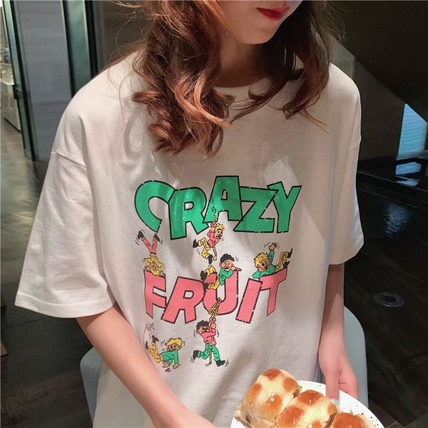 short-sleeved t-shirt women's ins fashionable loose letter printed round collar clothes t-shirt clothing women's clothing, White
short-sleeved t-shirt women's ins fashionable loose letter printed round collar clothes t-shirt clothing women's clothing, White